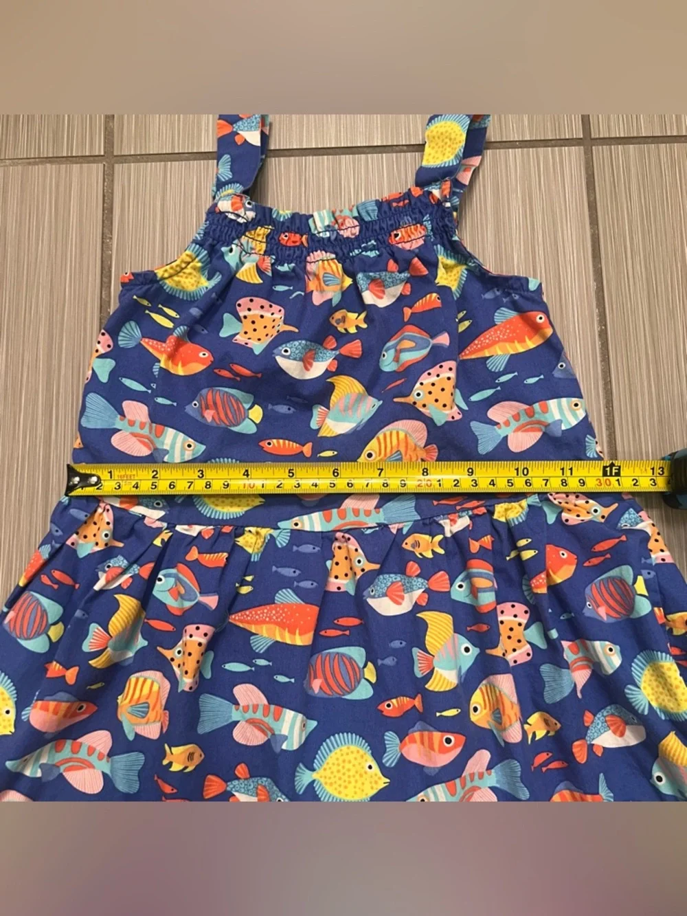 Gymboree Fish Dress cotton 7 summer beach